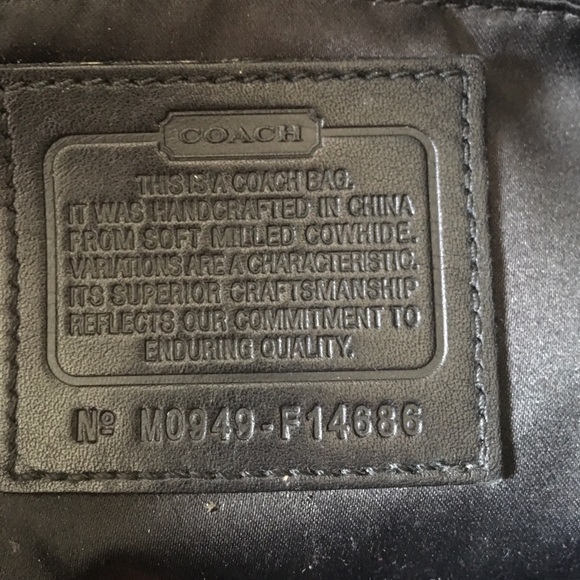 Coach black pebble leather hand bag Penelope - Picture 4 of 8